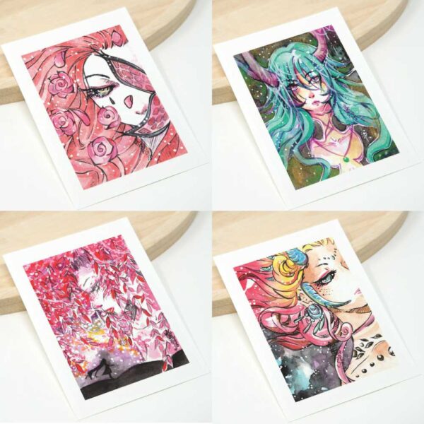 Übersicht 4 Manga Sammelkarten Set 9 von PsychoKitty