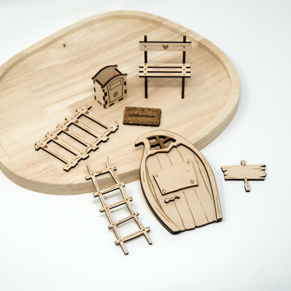 7teiliges Wichtelset aus Holz