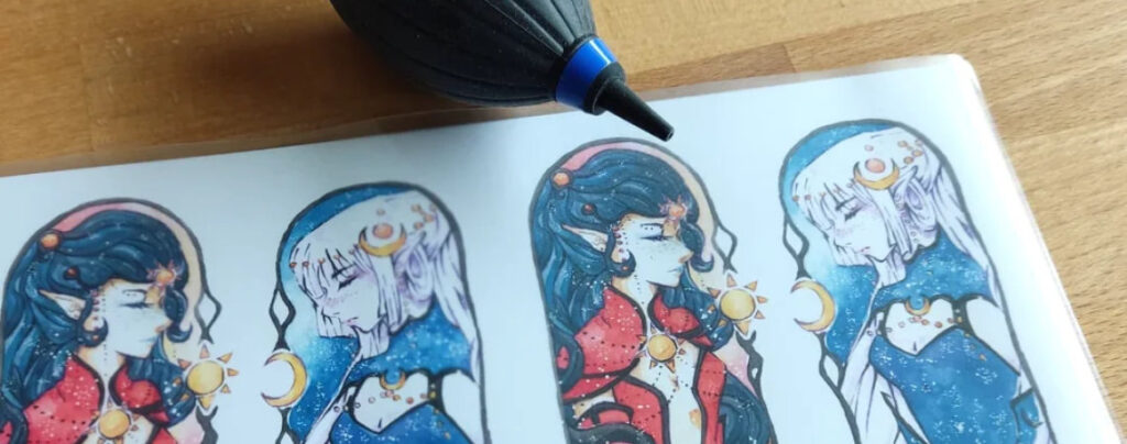 Lesezeichen mit Blasebalg