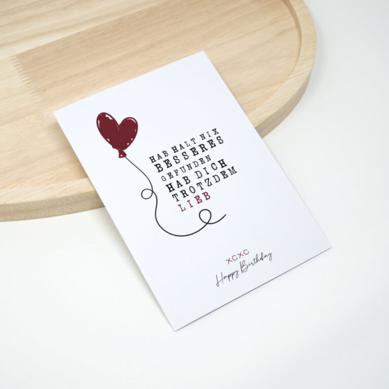 Fiese Geburtstagssprüche Karte xoxo hab dich trotzdem lieb