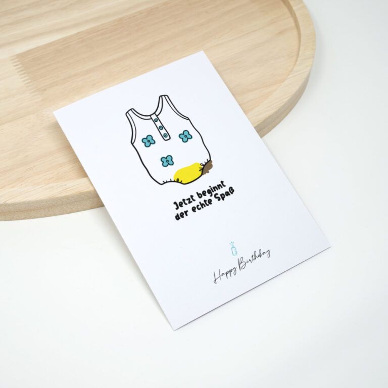 Fiese Geburtstagssprüche Karte Jetzt beginnt der echte Spaß