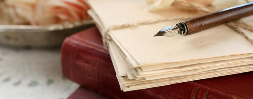 Vintage Papier mit Schreibfeder