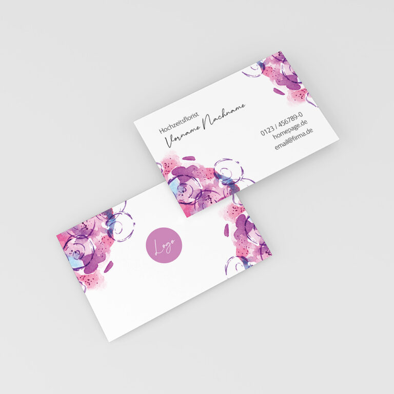 Visitenkarten Florist Hochzeit, Mockup