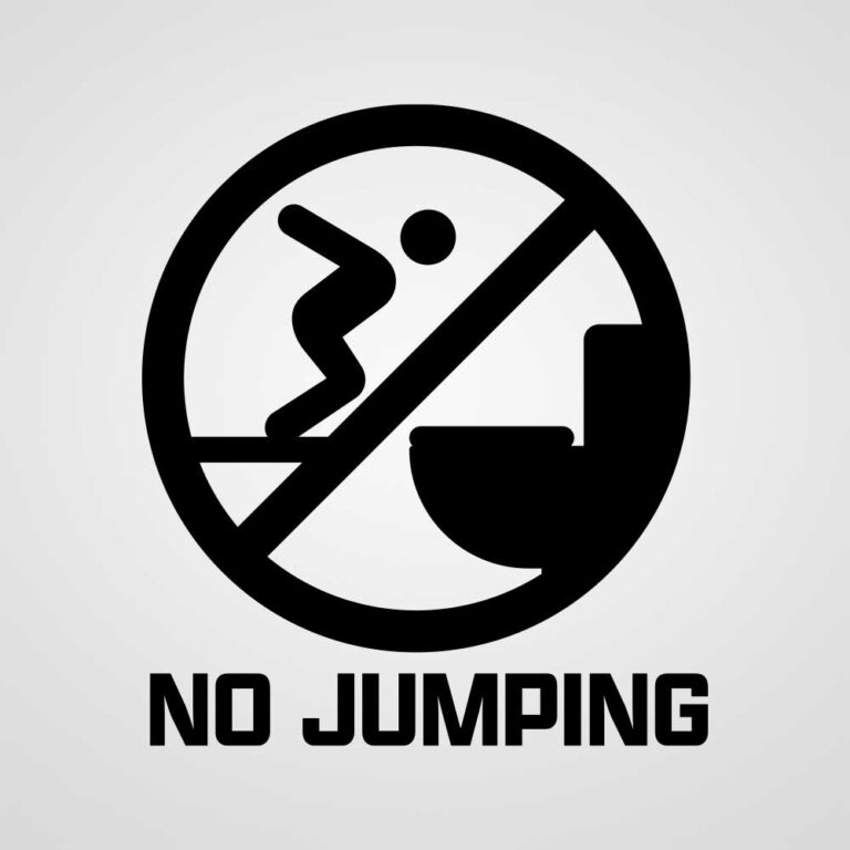 Klodeckel Aufkleber - No jumping